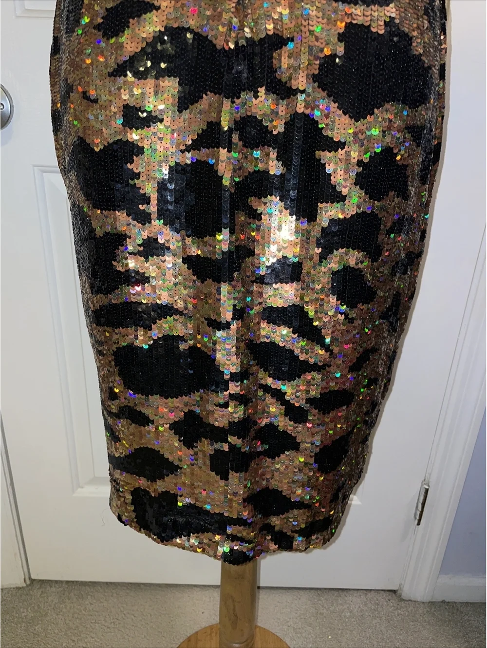Riazee For Bergdorf Goodman Heavy Sequin Silk Dress Size 8 Vintage